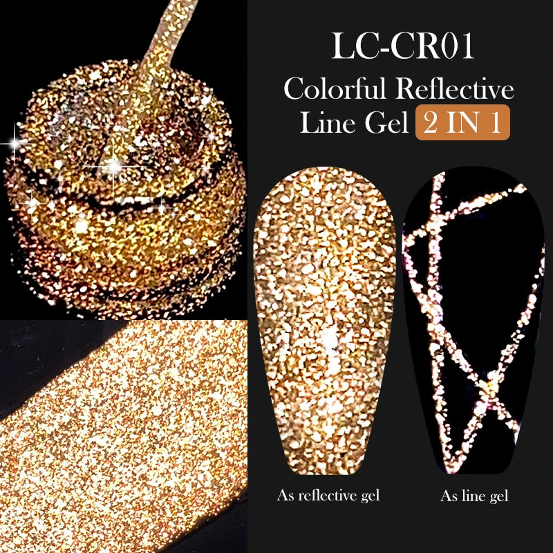 LILYCUTE 5ML Metallic Liner Gel Polish - Gold Silver Mirror Effect