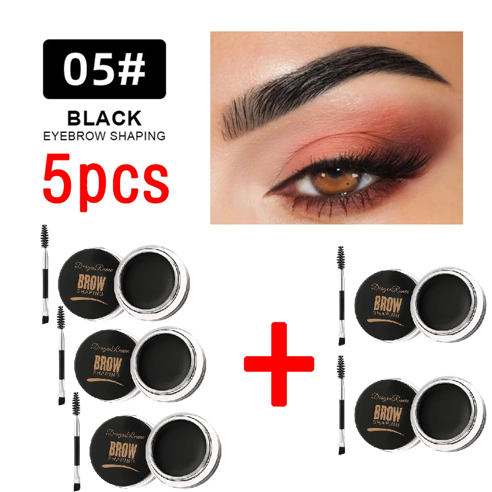 Matte Eyebrow Cream - 3D Natural Tint Waterproof Gel Wax (5-Pack)