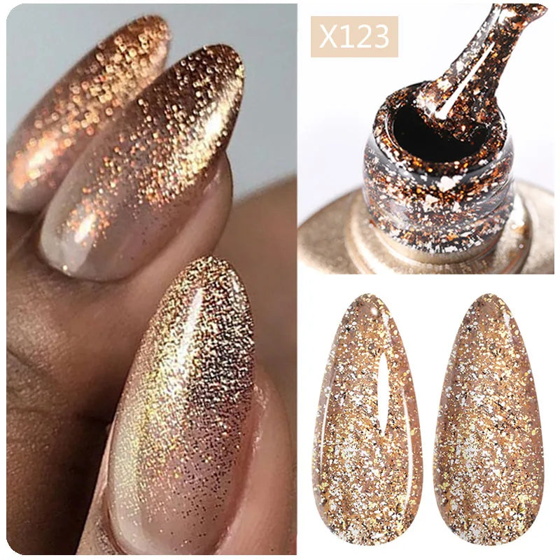 LILYCUTE 5ML Metallic Liner Gel Polish - Gold Silver Mirror Effect