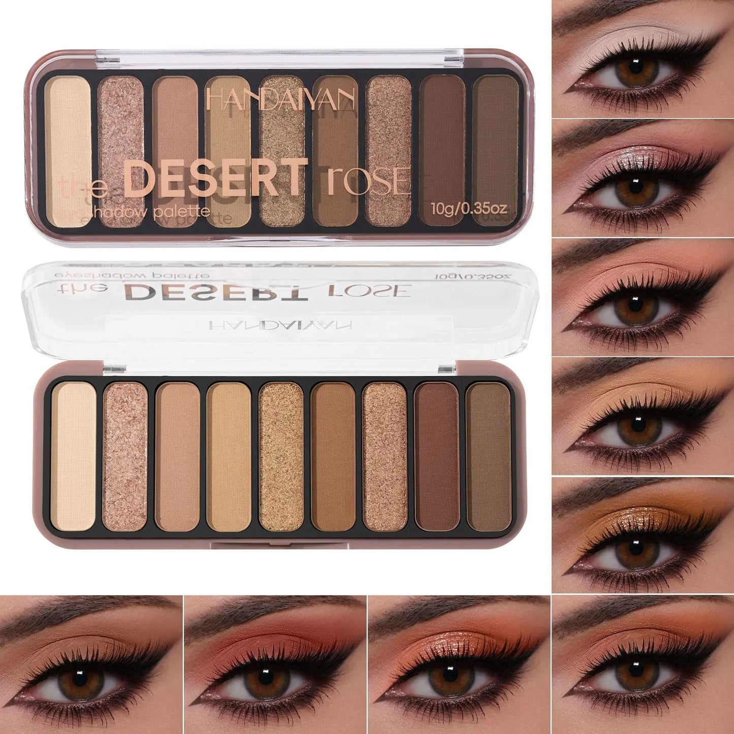 Desert Rose 9-Color Eyeshadow Palette - High Pigment Matte & Mineral