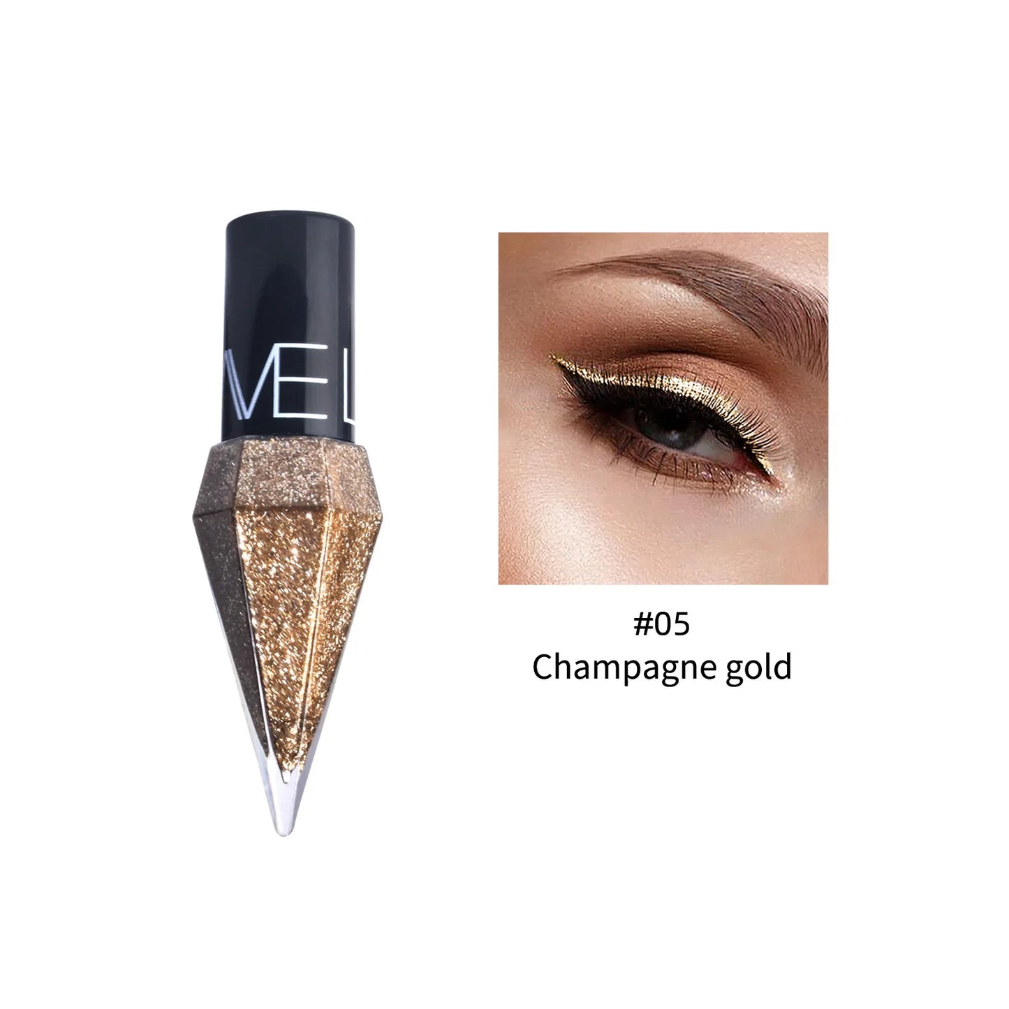 Pearlescent Diamond Gold Liquid Eyeshadow & Eyeliner Stick - Waterproof Glitter