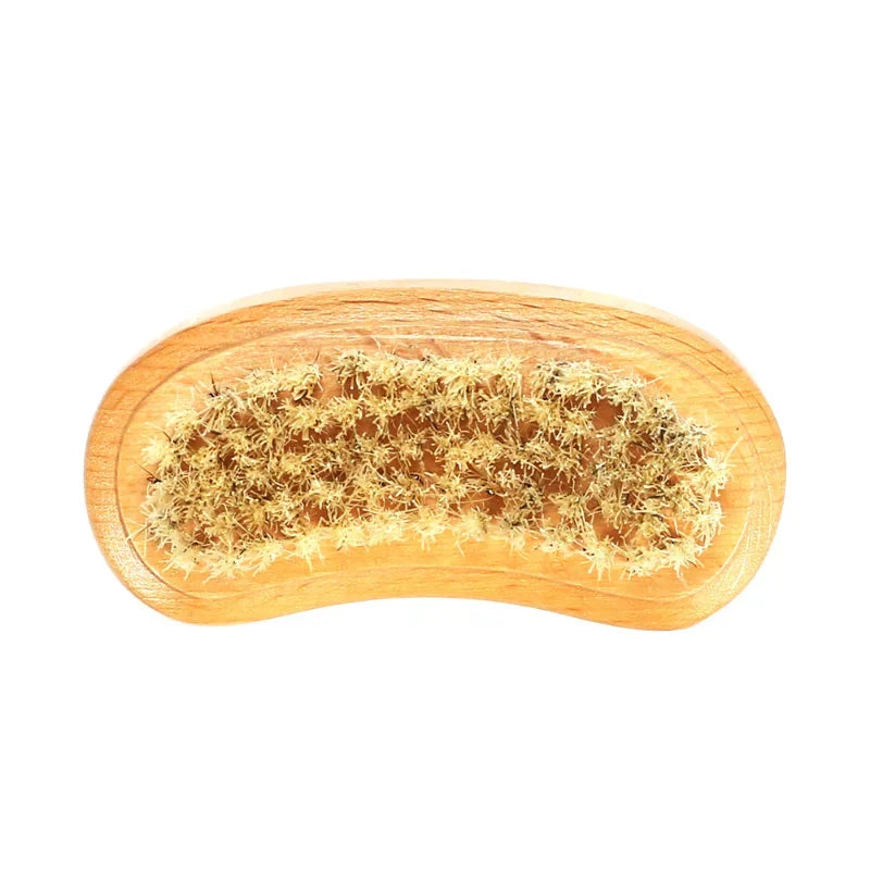 Double-Sided Nail Cleaning Brush - Wooden Handle Manicure Tool