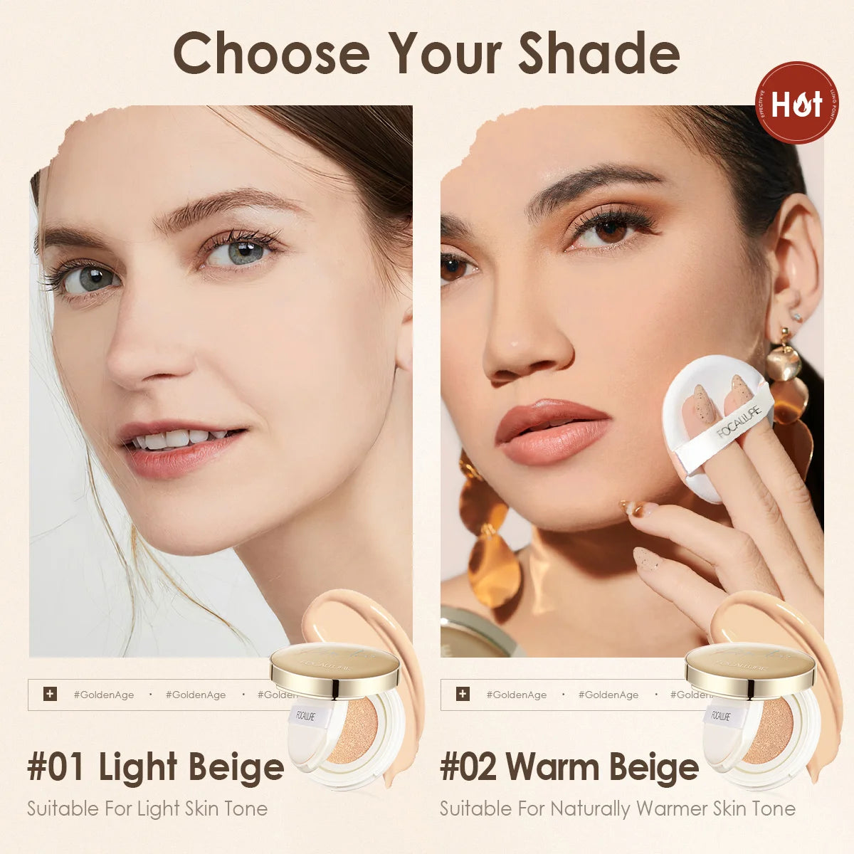 FOCALLURE Foundation Air Cushion - Waterproof Matte Full Coverage