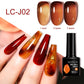 LILYCUTE 7ML Jelly Amber Gel Polish - Leopard Pattern Nail Art