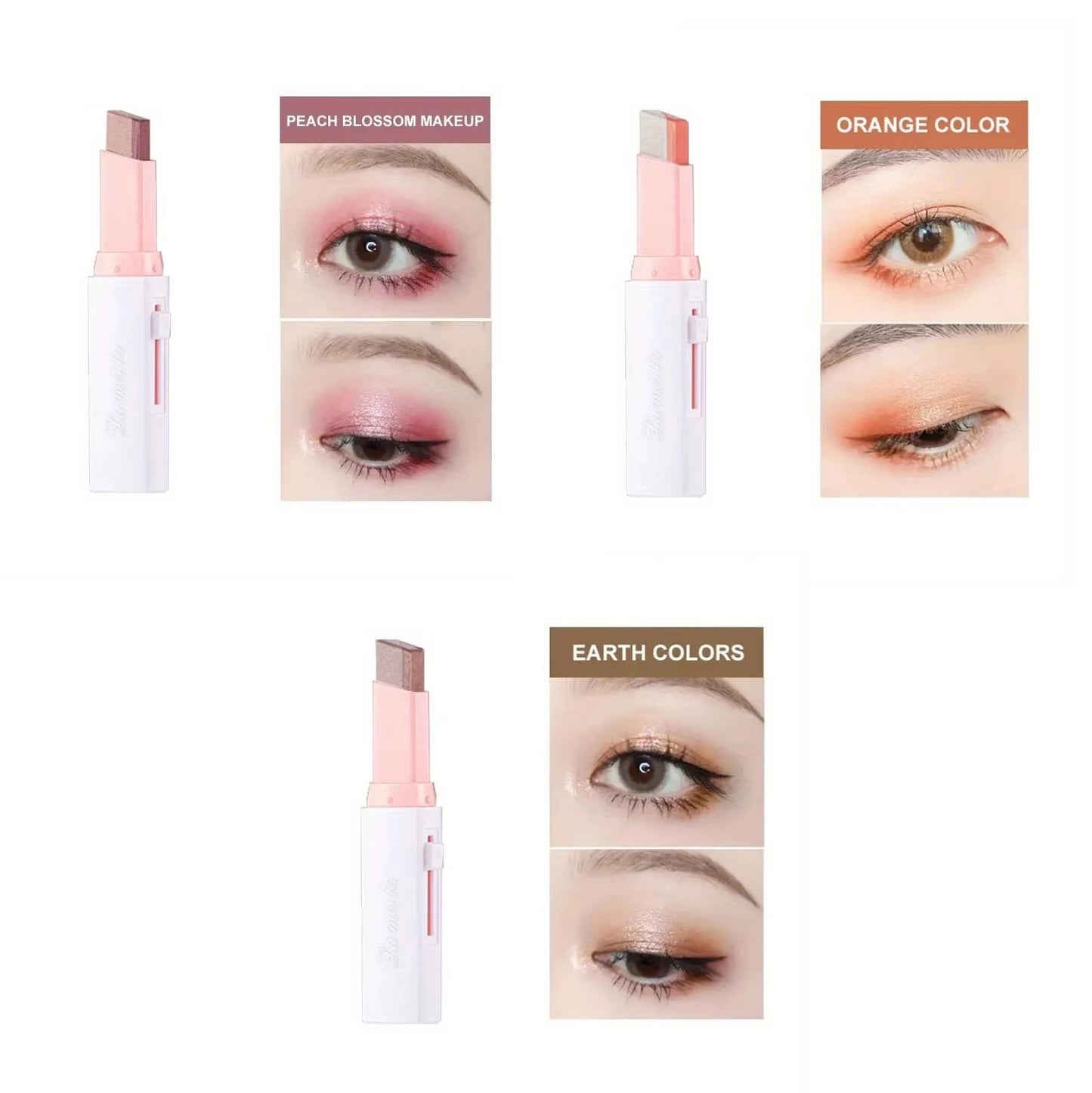 Two-Color Gradient Eye Shadow Stick - Natural 3D Long-Lasting