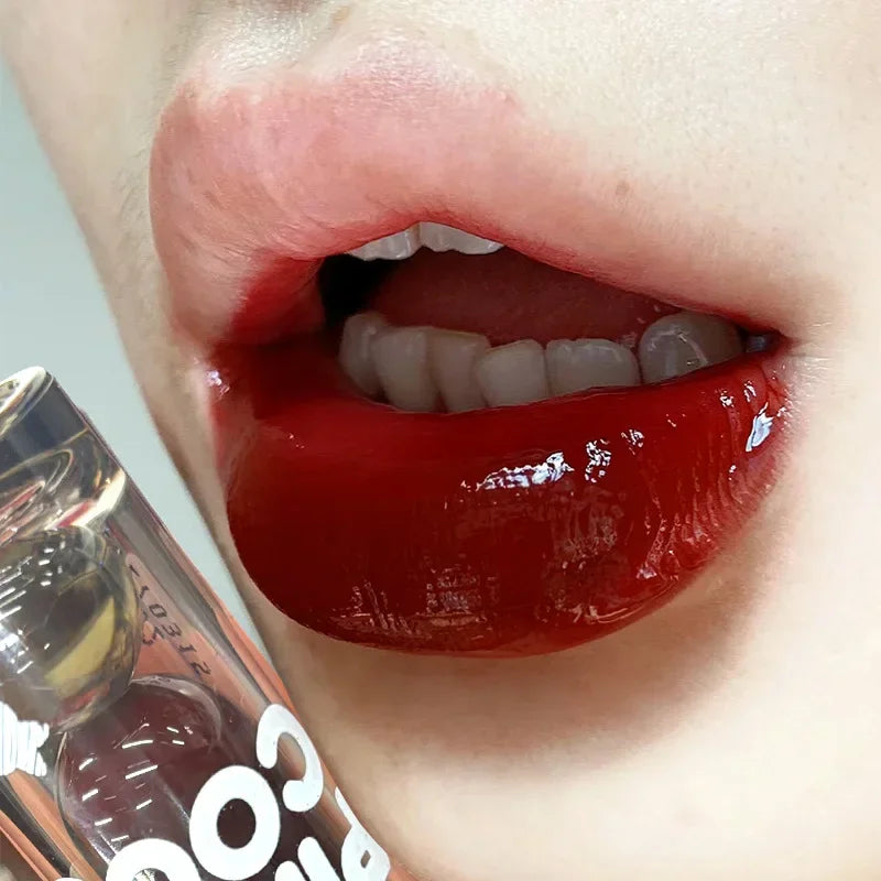 Mirror Glass Lip Tint - Punk Dark Red Waterproof Lip Glaze
