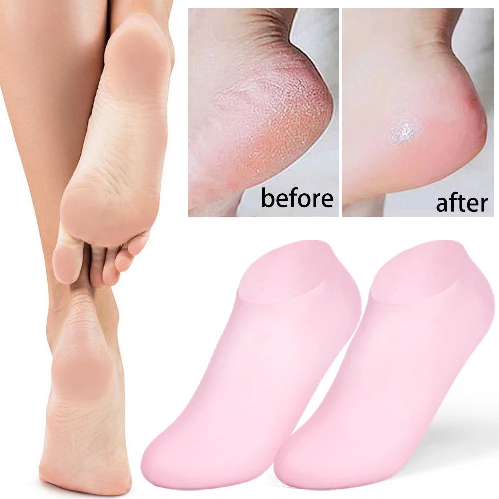 Silicone Moisturizing Gel Foot Socks - Spa Treatment for Dry Cracked Feet