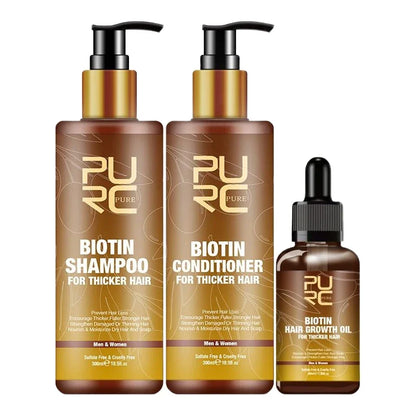 PURC Biotin Hair Growth Shampoo - Anti Hair Loss Argan Oil Treatment 300ml