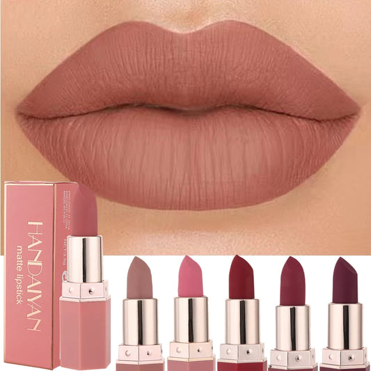 Handaiyan 6 Color Matte Lipstick Set 3.5g - Waterproof Velvet Nude