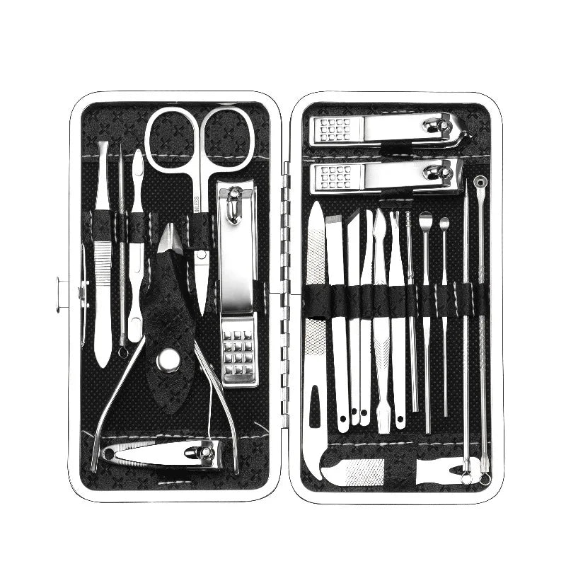 Professional Nail Clipper Set - 19-Piece Manicure Pedicure Kit with Case