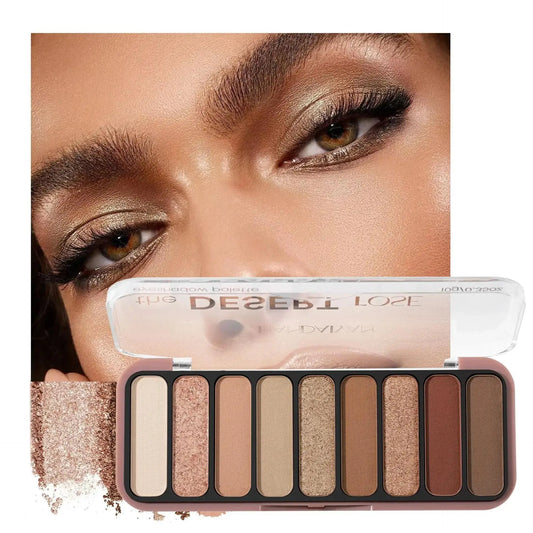 Desert Rose 9-Color Eyeshadow Palette - High Pigment Matte & Mineral