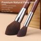 Natural Goat Hair Makeup Brush Set - 14 Piece Professional Kit