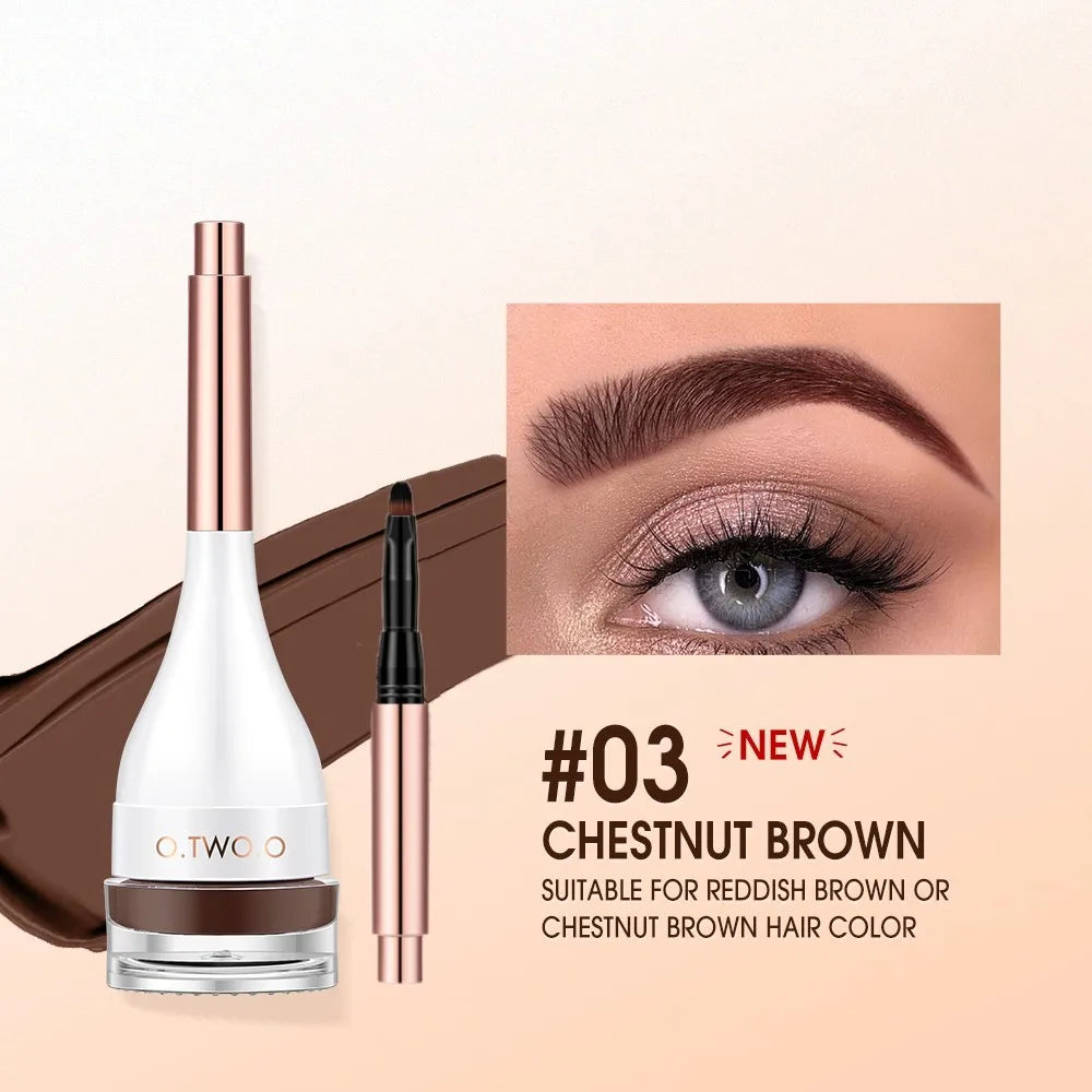 O.TWO.O Eyebrow Pomade - Waterproof Long Lasting Brow Gel with Brush