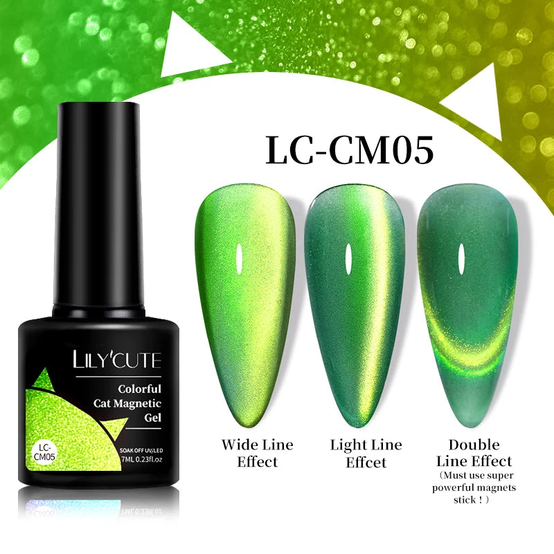 LILYCUTE 7ML 9D Cat Eye Magnetic Gel Polish - Iridescent Effect