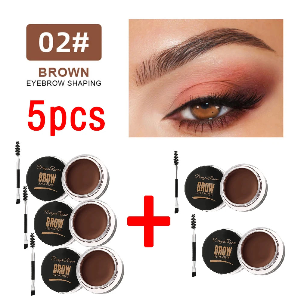 Matte Eyebrow Cream - 3D Natural Tint Waterproof Gel Wax (5-Pack)