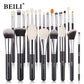 BEILI 30 Piece Black Makeup Brush Set - Professional Goat Hair Kit