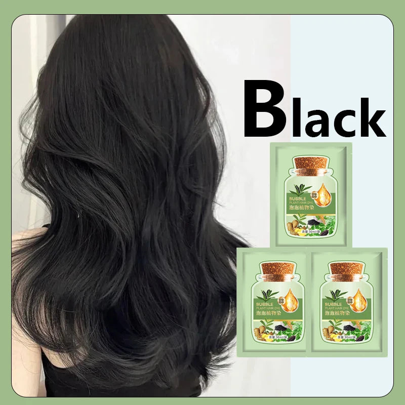 Natural Herbal Hair Dye Shampoo - 5 Minute Gray Coverage Treatment 10ml
