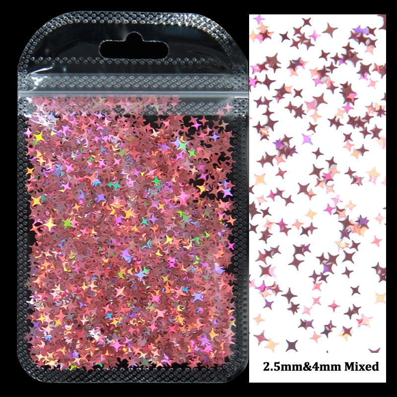 Holographic Nail Art Glitter - Laser Star Butterfly Sequins 2g