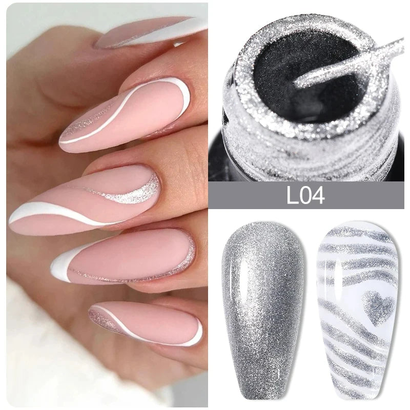 LILYCUTE 5ML Metallic Liner Gel Polish - Gold Silver Mirror Effect