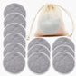 Reusable Bamboo Makeup Remover Pads - 12 Pack Washable Cotton Rounds