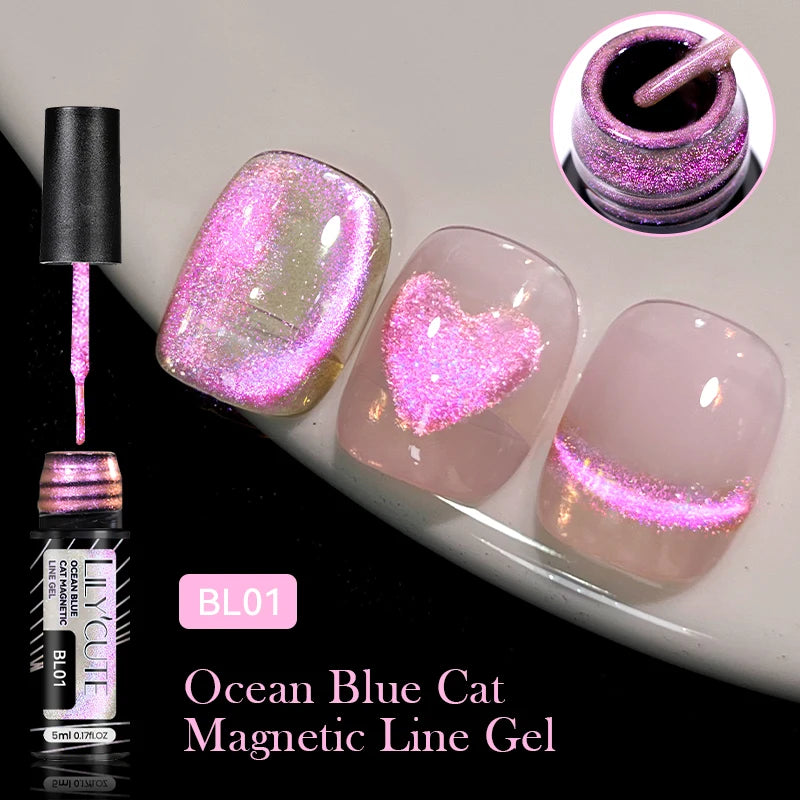 LILYCUTE 7ML 9D Cat Eye Magnetic Gel Polish - Iridescent Effect