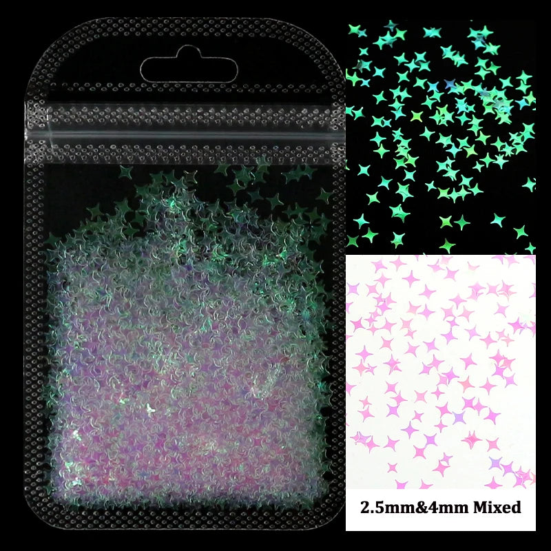 Holographic Nail Art Glitter - Laser Star Butterfly Sequins 2g
