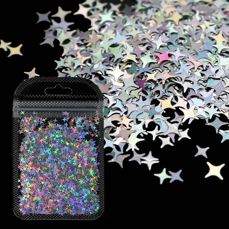 Holographic Nail Art Glitter - Laser Star Butterfly Sequins 2g
