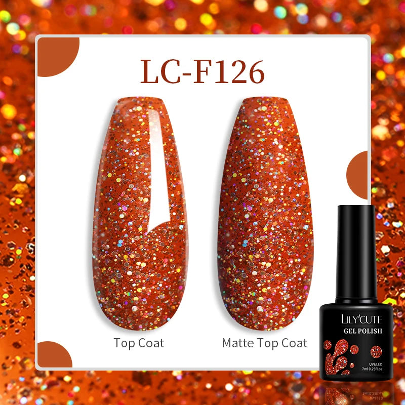 LILYCUTE Brown Red Gel Polish - Autumn Winter High Saturation