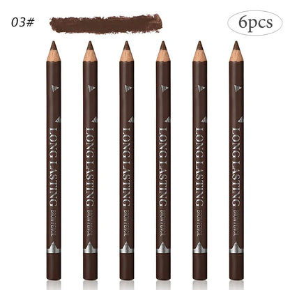 Waterproof Eyebrow Pencil Set - Professional Natural Black Brown (6/12 Pack)