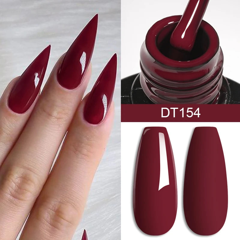 MEET ACROSS 7ML Wine Red Gel Polish - French Style Manicure