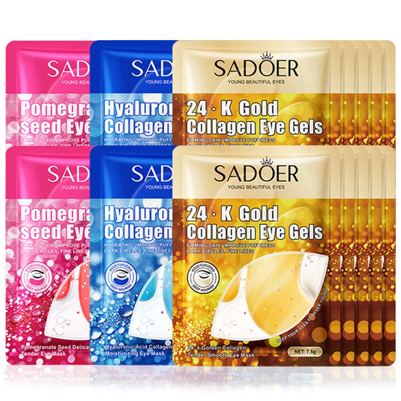 SADOER 24K Gold Crystal Collagen Eye Mask - Dark Circles Treatment