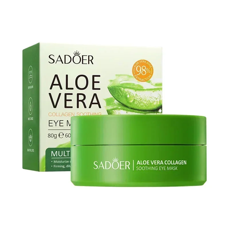 Aloe Vera Collagen Eye Mask - 60 Patches for Dark Circles and Puffiness