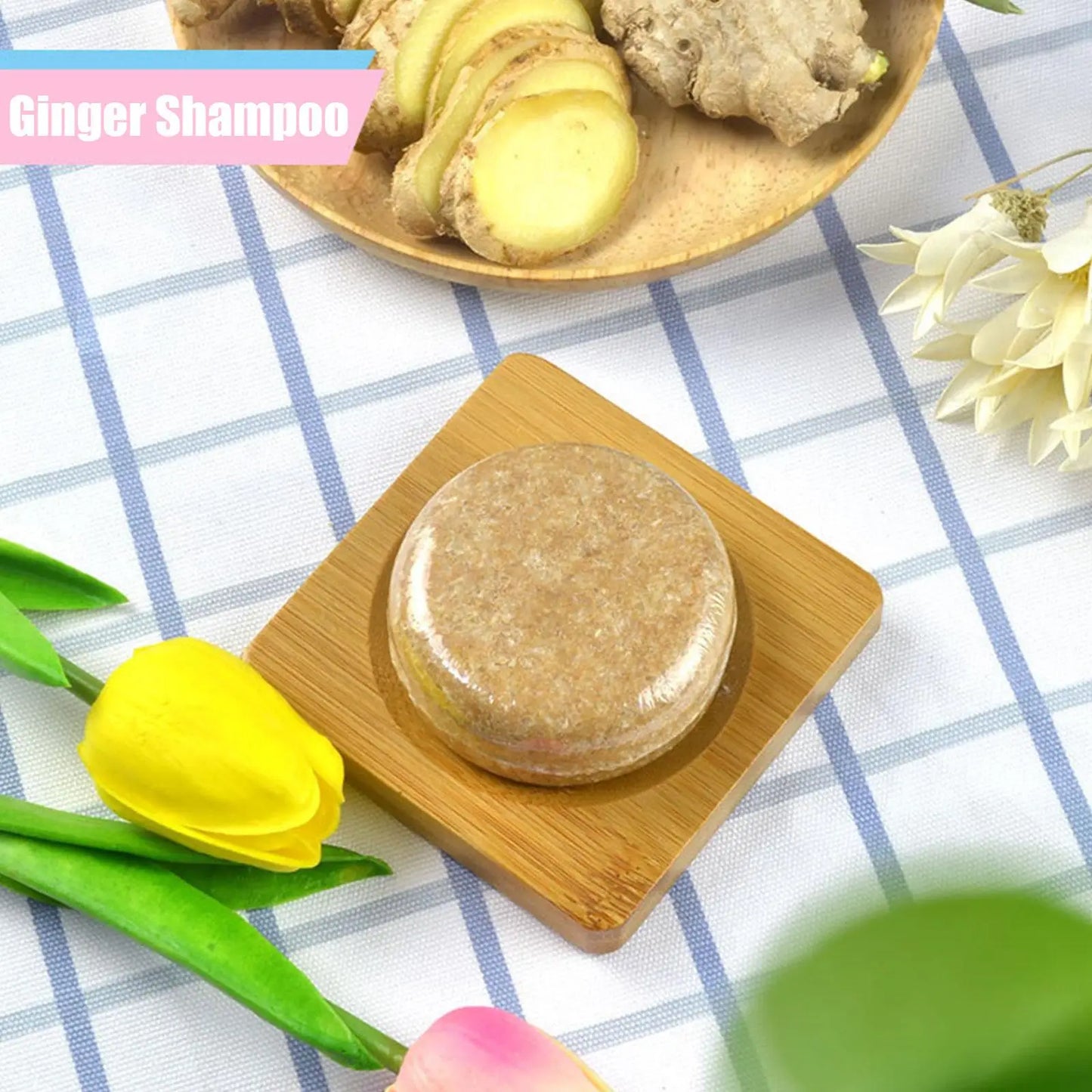 Ginger Polygonum Shampoo Bar - Cold Processed Natural Hair Care Soap 60g