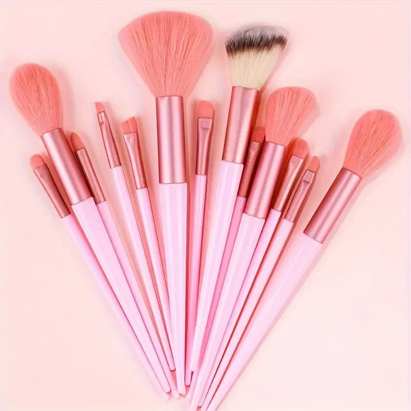 13 Piece Makeup Brush Set - Soft Fluffy Eye Shadow & Foundation Kit
