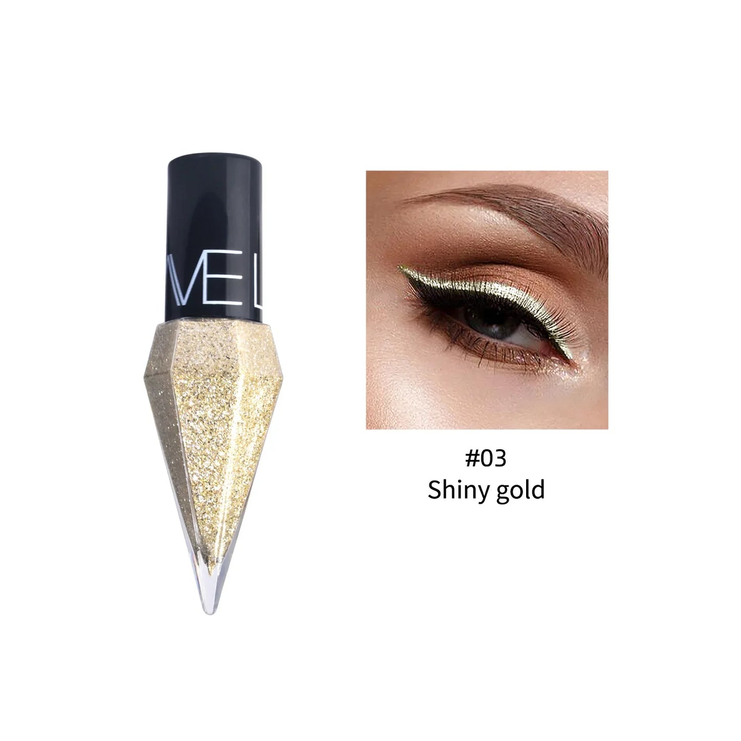 Pearlescent Diamond Gold Liquid Eyeshadow & Eyeliner Stick - Waterproof Glitter