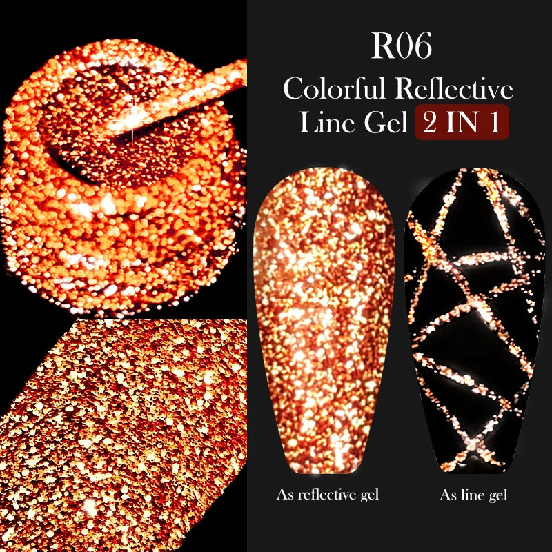 LILYCUTE 5ML Metallic Liner Gel Polish - Gold Silver Mirror Effect