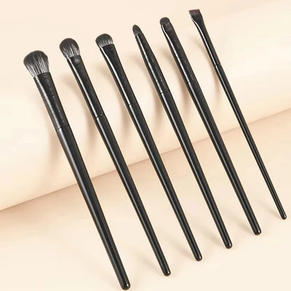 6-Piece Eye Makeup Brush Set - Professional Soft Contour & Eyeshadow Kit