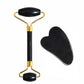 Natural Jade Roller and Gua Sha Set - Face Massage Tool for Lifting