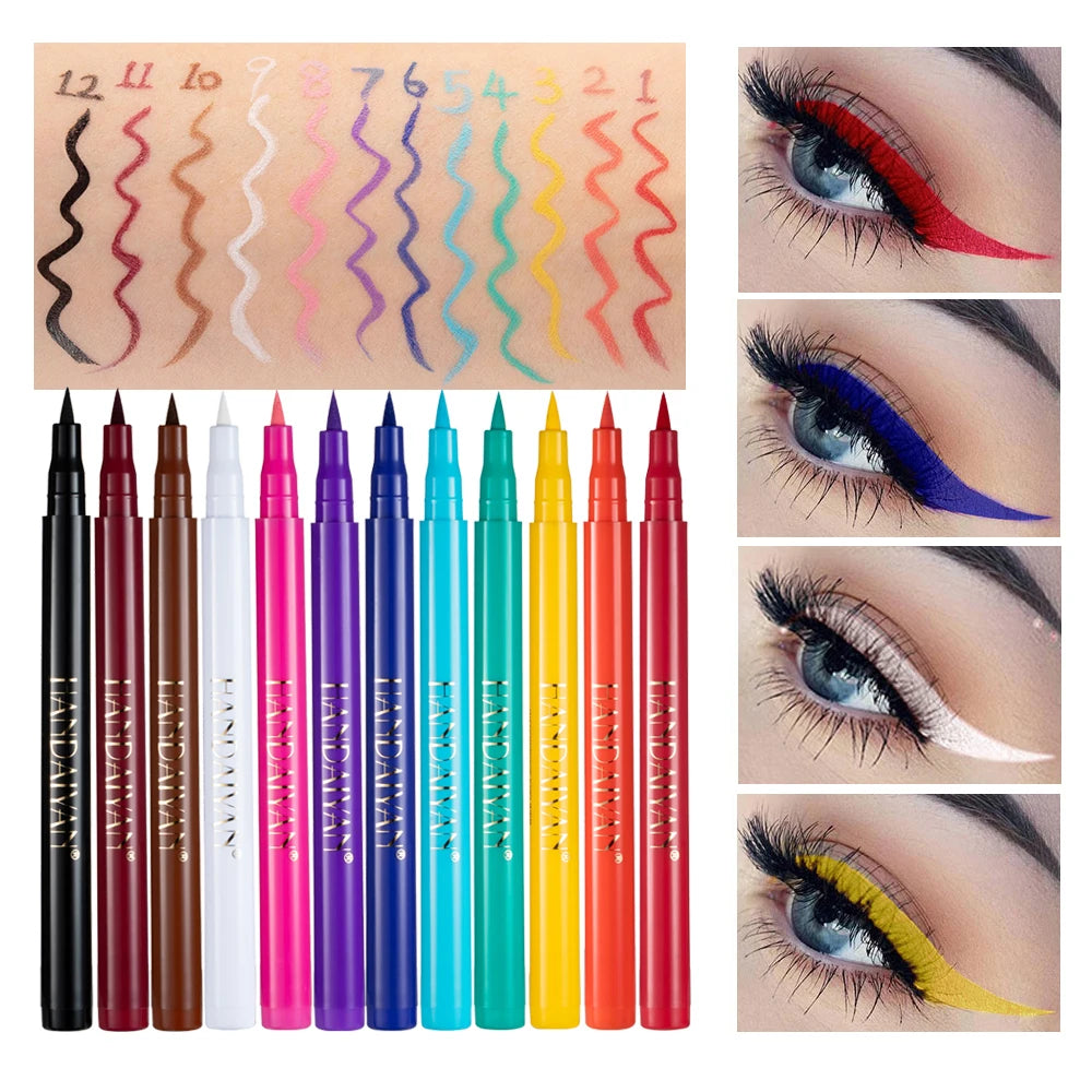 Waterproof Rainbow Matte Colorful Liquid Eyeliner Pencil - Long-Lasting
