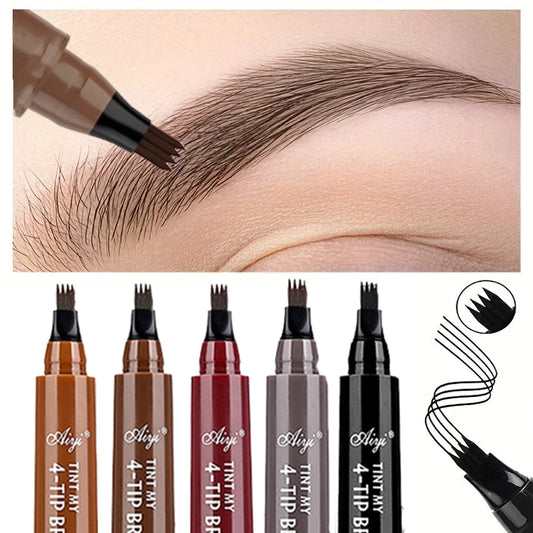 5-Color Eyebrow Pen - Waterproof 4 Split Tip Tattoo Pen