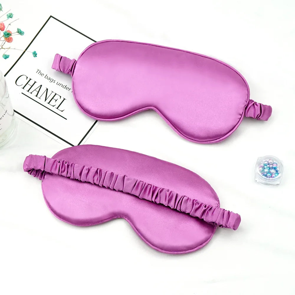 Silk Sleep Eye Mask - Soft Blackout Eyeshade for Travel and Rest