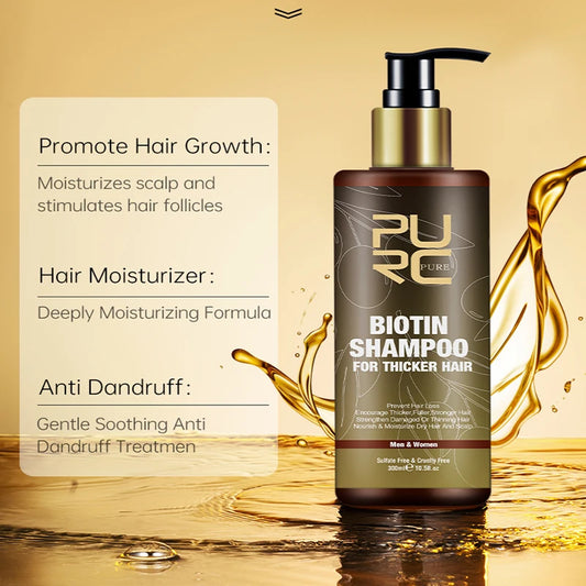 PURC Biotin Hair Growth Shampoo - Anti Hair Loss Argan Oil Treatment 300ml