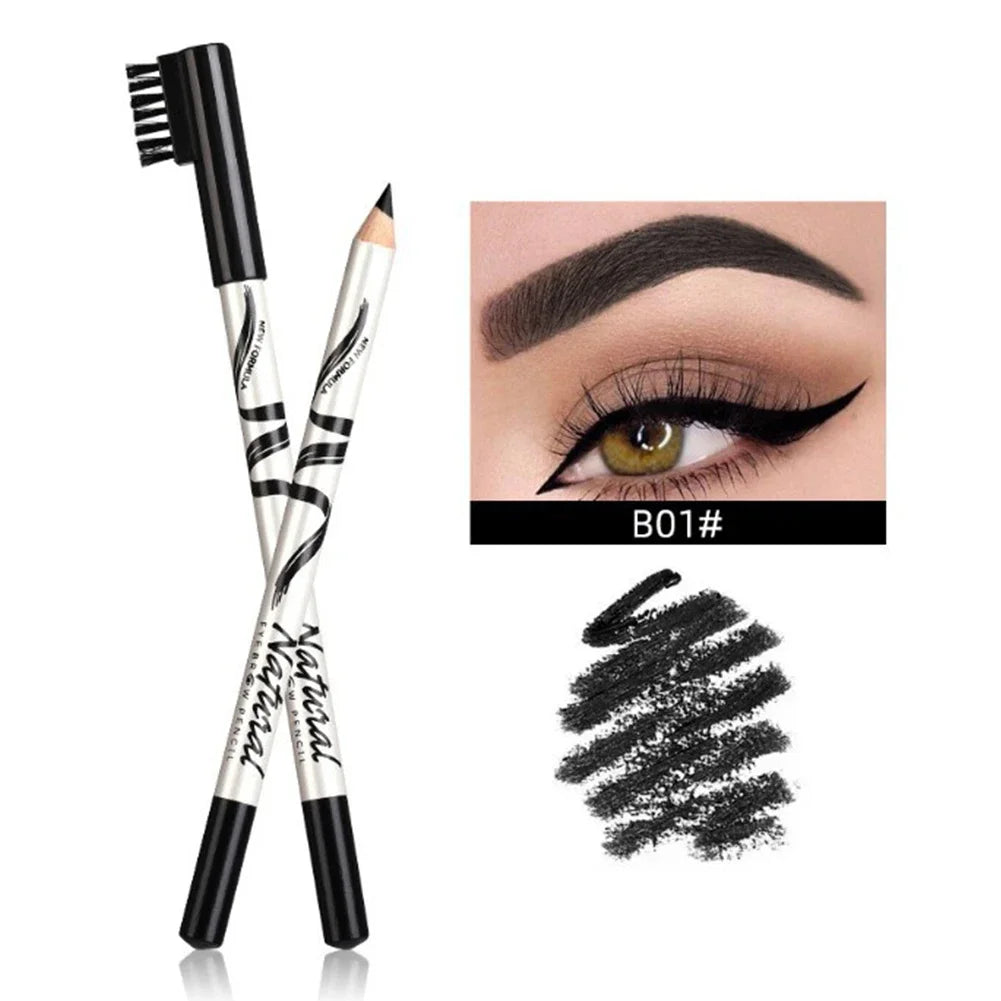Waterproof Eyebrow Pencil - Long-Lasting Brown & Black