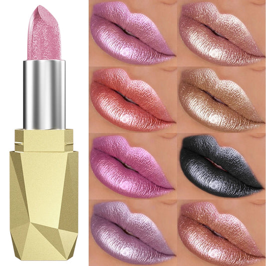 KAFURUX Glitter Lipstick - Hydrating Metallic Finish (19 Colors)