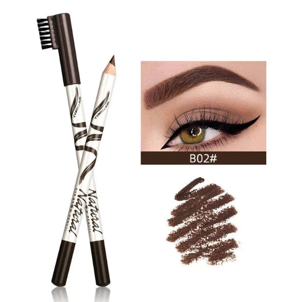 Waterproof Eyebrow Pencil - Long-Lasting Brown & Black