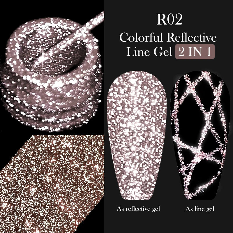 LILYCUTE 5ML Metallic Liner Gel Polish - Gold Silver Mirror Effect