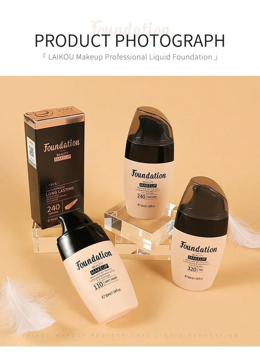 LAIKOU Liquid Foundation - Moisturizing Long Lasting Natural Brighten 30ml