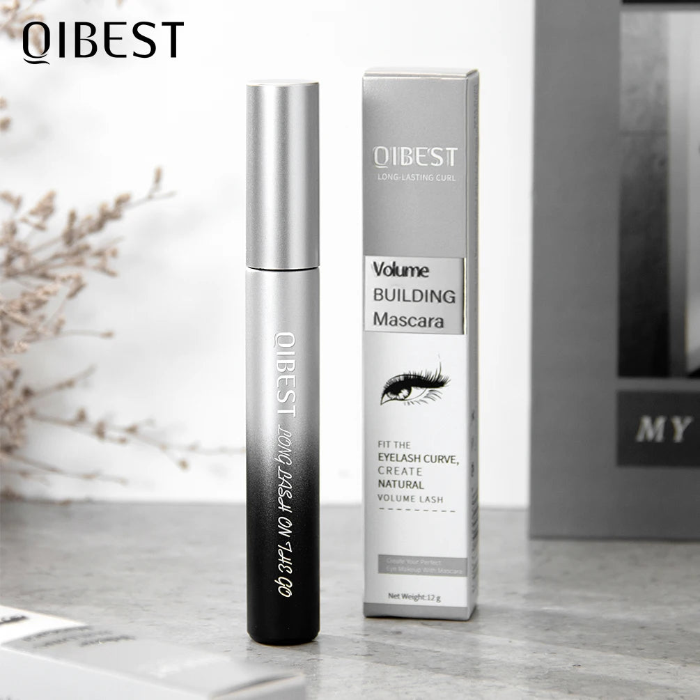 QIBEST 4D Silk Fiber Mascara - Waterproof Lengthening Volume Black