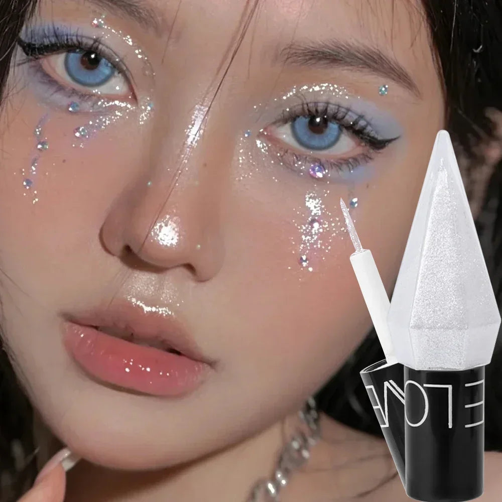 Pearlescent Diamond Gold Liquid Eyeshadow & Eyeliner Stick - Waterproof Glitter