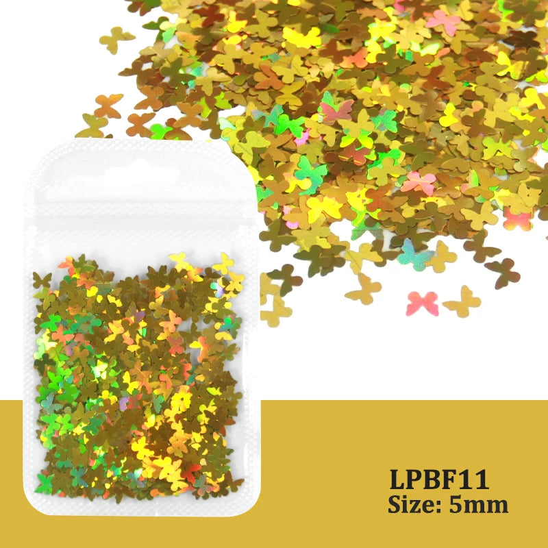 Holographic Nail Art Glitter - Laser Star Butterfly Sequins 2g